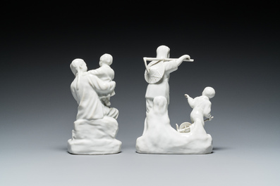 Deux groupes en porcelaine blanche de Chine aux sujets de la R&eacute;volution Culturelle, 20&egrave;me