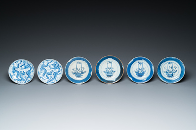 13 pi&egrave;ces en porcelaine de Chine en bleu et blanc, 18/20&egrave;me