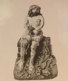 Een eikenhouten sculptuur van Christus op de koude steen, Brussel, ca. 1500