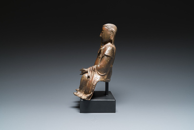 Zhen Wu en bronze aux traces de laque, Chine, Ming
