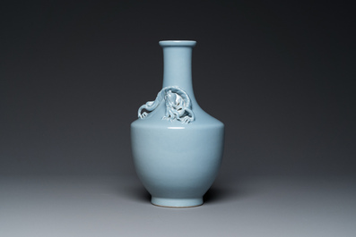 A Chinese monochrome clair-de-lune-glazed vase, Yongzheng mark, Republic