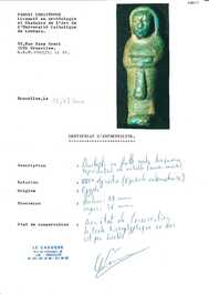 Six Egyptian green- and turquoise-glazed frit ushabtis, Late Period