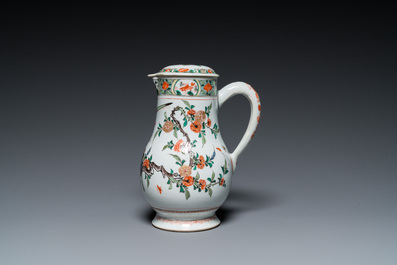 A Chinese famille verte ewer and cover, Kangxi