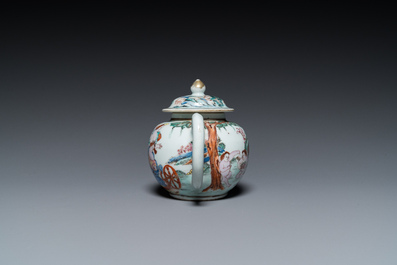 A Chinese famille rose 'Four elements' teapot and cover, Qianlong