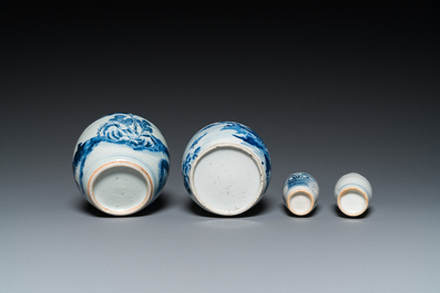 Eight various Chinese blue and white vases, 18/20th C.