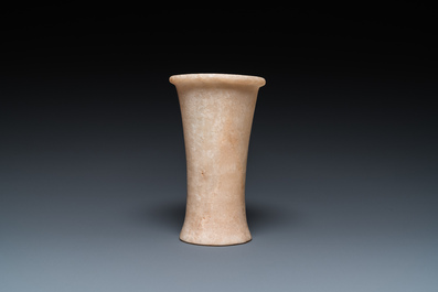 An Egyptian alabaster vase and a dish, Old Kingdom
