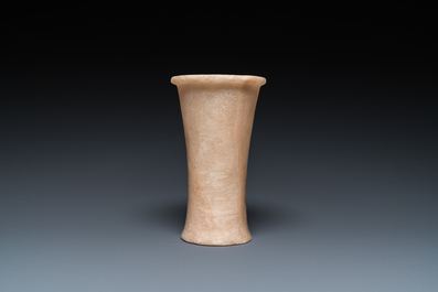 An Egyptian alabaster vase and a dish, Old Kingdom