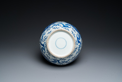 A Chinese blue and white bottle vase, 19th C.