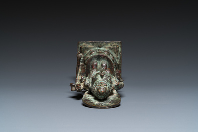 Sculpture de la d&eacute;esse Dewi Tara en bronze, Royaume de Majapahit, Java, Indon&eacute;sie, probablement 14&egrave;me