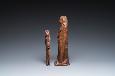Deux sculptures de Sainte C&eacute;cile de Rome et de Marie Madeleine, Allemagne et Flandre, 16&egrave;me