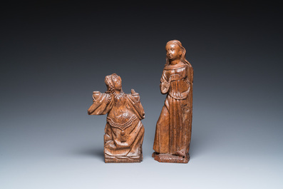 Deux sculptures de Sainte C&eacute;cile de Rome et de Marie Madeleine, Allemagne et Flandre, 16&egrave;me