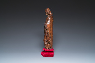 Quatre sujets religieux en bois sculpt&eacute;, 16/17&egrave;me