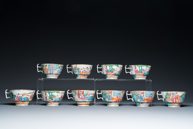 A Chinese Canton famille rose 24-piece tea service, 19th C.