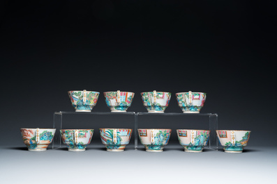 A Chinese Canton famille rose 24-piece tea service, 19th C.