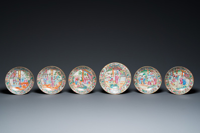 A Chinese Canton famille rose 24-piece tea service, 19th C.