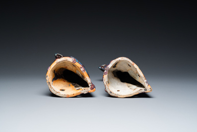 A pair of Chinese flamb&eacute;-glazed birds, 19th C.