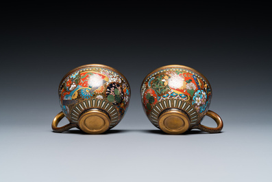 Acht stukken Japans cloisonn&eacute;, Meiji, 19/20e eeuw