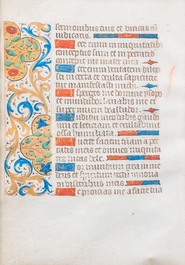 Twee pagina's uit een verlucht handschrift, mogelijk een getijdenboek, wellicht Vlaanderen, 16e eeuw