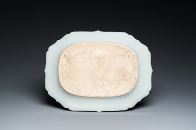 A Chinese famille rose 'pseudo-tobacco leaf' dish, Qianlong