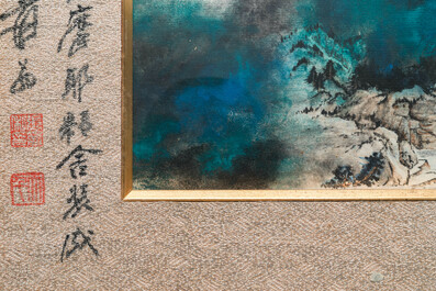 Suiveur de Zhang Daqian 張大千 (1898-1983): 'Paysage', encre et couleurs sur papier