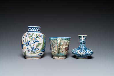 Five Islamic pottery wares, Persia and Northern Africa, 19/20th C.