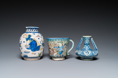 Five Islamic pottery wares, Persia and Northern Africa, 19/20th C.