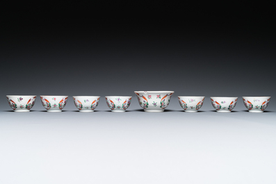 A Chinese famille rose 20-piece tea service with floral design, Qianlong