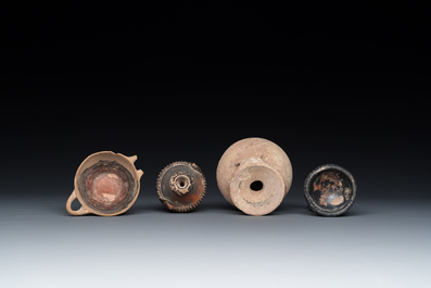 Tien stukken Grieks en Romeins aardewerk, 4e eeuw v.C. en later