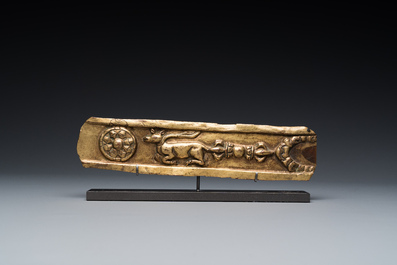 A gilt copper alloy altar fragment, Tibet, 17th C.