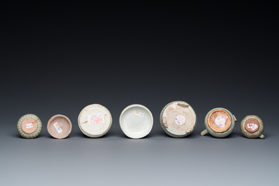 Six pi&egrave;ces en porcelaine de Chine en c&eacute;ladon et qingbai, Song et post&eacute;rieur