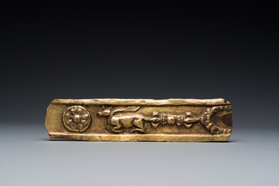 A gilt copper alloy altar fragment, Tibet, 17th C.