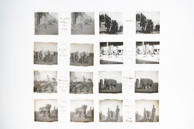 Sixteen Chinese glass negatives and three rolls of film with mostly temple views from China and Angkor, 19/20th C.