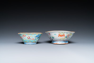 A varied collection of Chinese famille rose and qianjiang cai porcelain, 19/20th C.