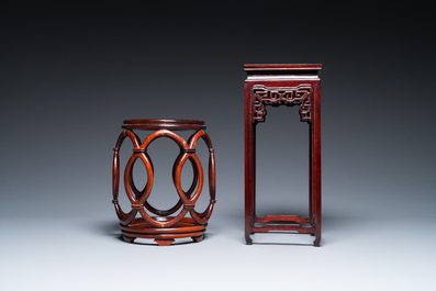 Five Chinese well-carved wooden stands, 20th C.