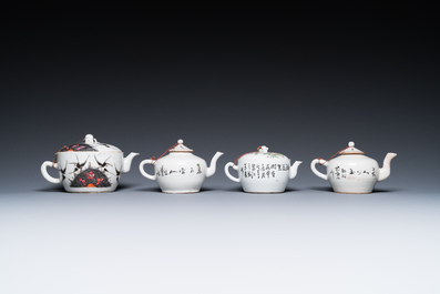 Een diverse collectie Chinees famille rose en qianjiang cai porselein, 19/20e eeuw