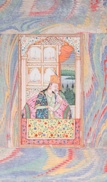 Ecole indienne, deux miniatures: 'Portrait d'Akbar le Grand, le troisi&egrave;me empereur moghol' et 'Portrait d'une princesse', 19&egrave;me