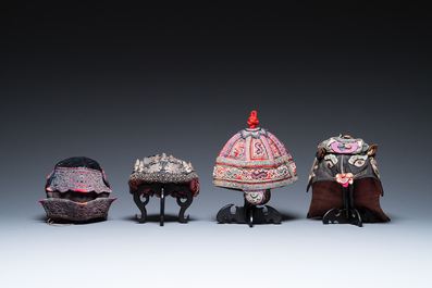 Eight Chinese children's hats, 19/20th C.