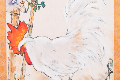 Yang Shanshen 楊善深 (1913-2004): 'Rooster', ink and colour on paper, dated 1960