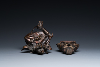 A Chinese bronze figure of Wenchang Wang and a copper alloy figure of Tara, Ming and 19/20th C.
