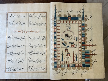 Muhyi al-Din al-Lari (d. 1526): Kitab Futuh Al-Haramayn, manuscrit luxueux en grand format dans un &eacute;tui en cuir, 20&egrave;me
