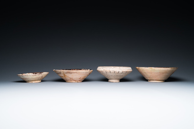 Five Islamic pottery bowls and a dish, Persia, 10th C. and later