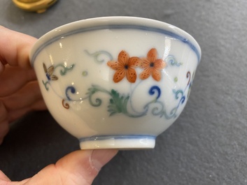 A Chinese doucai bowl with floral design, Yongzheng mark and possibly of the period