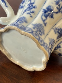 A Chinese blue and white teapot with a phoenix-shaped spout, Kangxi
