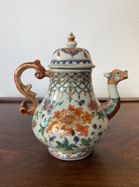 A Chinese famille rose teapot with dragon spout, Yongzheng/Qianlong