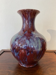 A large Chinese flamb&eacute;-glazed vase, 18/19th C.