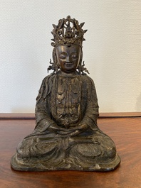 A Chinese gilt bronze Buddha, Ming