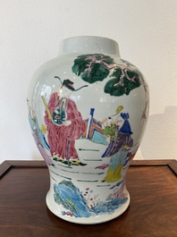 A Chinese famille rose 'Sanxing' vase, Yongzheng