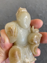 Sculpture d'un gar&ccedil;on en jade, Chine, 18/19&egrave;me