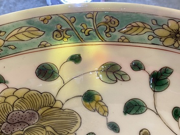 A pair of Chinese famille verte plates, Kangxi