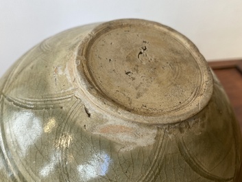 A Chinese Yaozhou celadon 'lotus' bowl, Song/Yuan